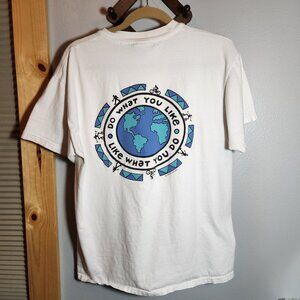 Life is Good White Earth Tee Men's Short Sleeve Shirt size Large